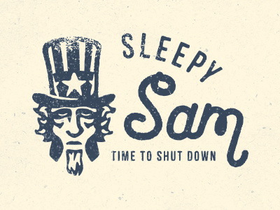 Sleepy Sam government hand lettering lettering political shut down sleepy uncle sam