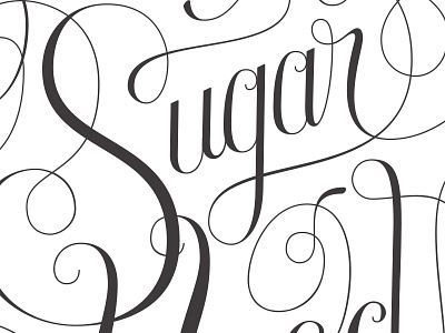 Sugar Hood hand lettering lettering script sugar sugar house