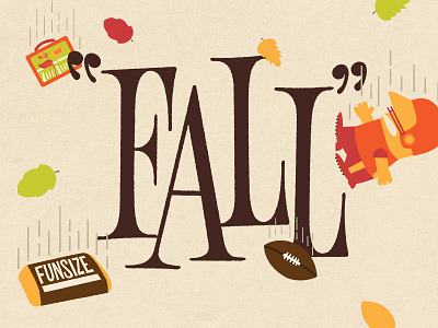 Fall autumn candy football fun size halloween hand lettering illustration lettering type