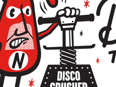 Death to disco 2 color disco sucks lettering noid type