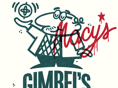 Gimbels vs Macys department store hand lettered illustration lettering retail rivalry rivals typography