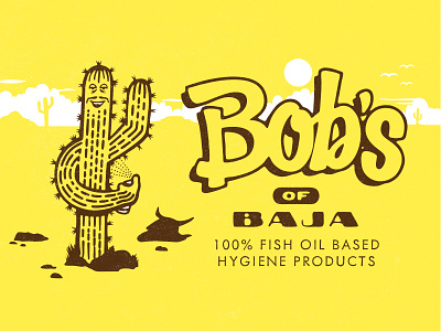 Bobs of Baja baja cactus deodorant hand lettering hygiene lettering script type