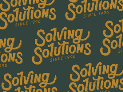 Solving Solutions hand lettering lettering script type