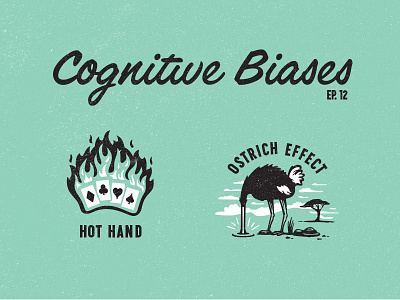 Cognitive biases 1 ace advertising africa face cards flames illustration ostrich
