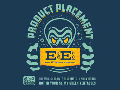 Product Placement alien aliens candy design hand lettering illustration lettering mms slime space type typography