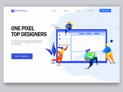 One Pixel blue and yellow design colour design illustration ui we design web work