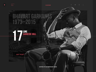 Edition of Contemporary Music interface jazz minimal music photo ui ux web