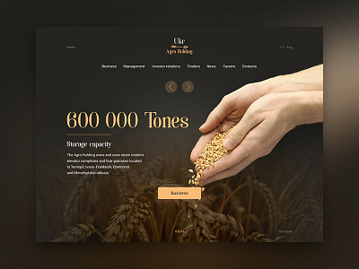 Agro Holding agro crop interface minimal photo raising ui ux web