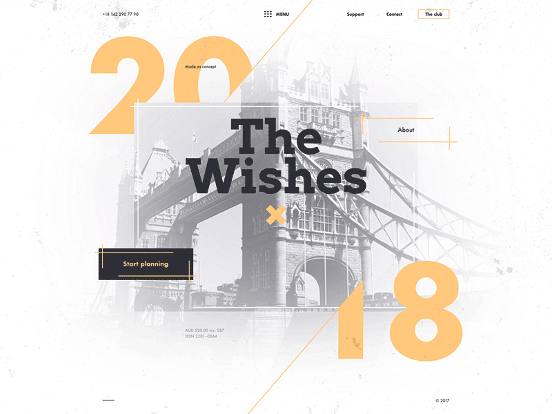 The Wishes. Transitions black interface journey minimal photo typo typography ui ux web white yellow