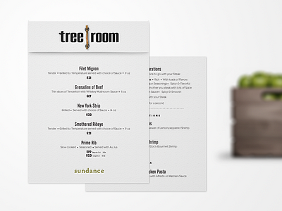 Tree Room Menu