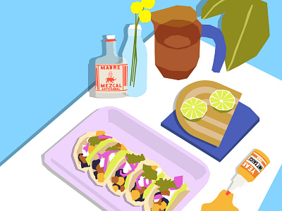 Taco Night cocktail cut out drawing drawing challenge hot sauce illustration mexican food mezcal plants still here still life still life taco taco night taco tuesday tacos tequila yeak