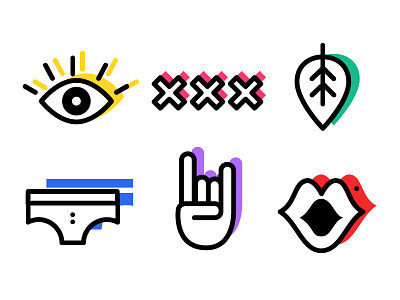 Body Icons body eye icon illustration lips love relationships rock on sex