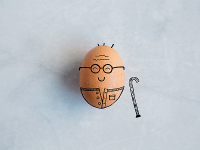 Old Man Egg drawing egg howto illustration old smile