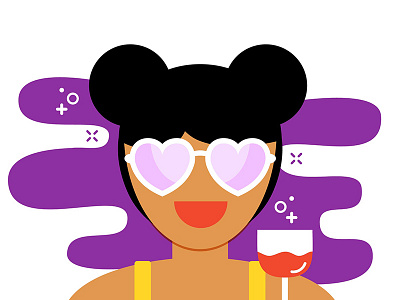 Wine Glasses color drinking flat glasses illustration love people wine woman