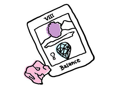 Tarot Card balance crystals energy illustration magic offset spiritual tarot zen