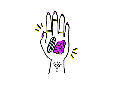 Positive Energy crystals drawing energy hand healing illustration nails offset positive tattoo