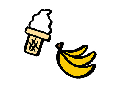 Banana Ice Cream banana cartoon drawing food healthy icecream illustration swaps treat