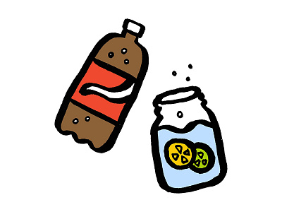 Soda for Seltzer cartoon coke food healthy illustration seltzer soda swaps water