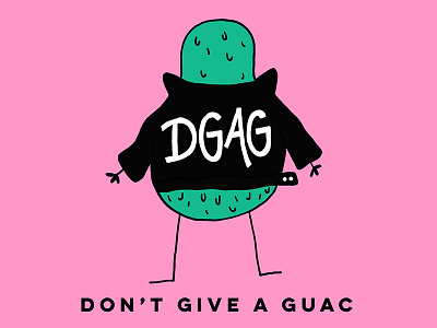 DGAG avocado badass cartoon drawing guac guacamole jacket leather