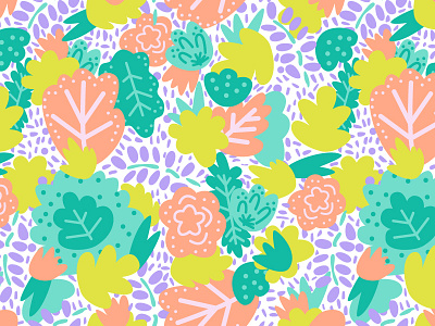 Floral Pattern design ferns floral illustration illustrator pattern plants seamless surfacedesign vector