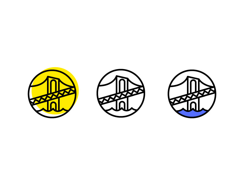 Bridge badge stamp mark wordmark identity brooklynbridge brooklyn bridge logo