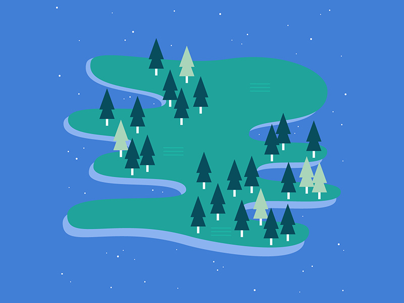 Daydream forest trees outdoors wilderness woods dream daydream witchy icon illustration drawing