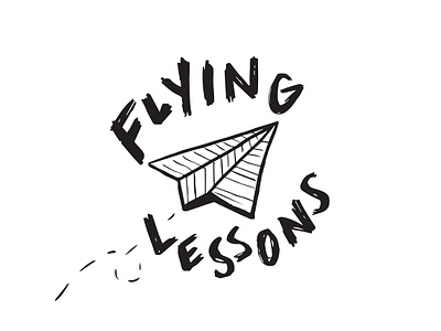 Flying Lessons band branding flying hand drawn handlettering illustration lettering logo logo design logotype musician paper airplane