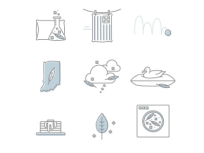 Pillow Fluff Icons breakfast comfort icon design iconography icons iconset illustration line drawings pillow restaurant sleep