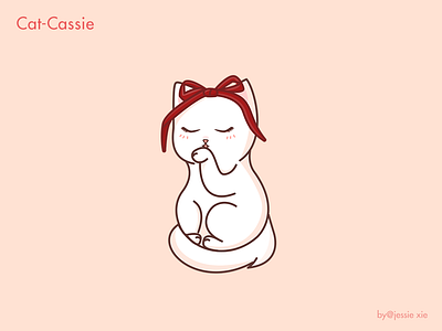 Cat-Cassie cat character clean illustration ui