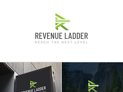 Revenue Ladder branding design illustration logo typography vector