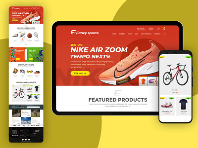 Fancy Sports branding design ecommerce graphic design retail sports typography ui ux web website