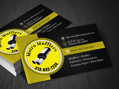 Metro Mufflers Business Card bc branding business card design illustration logo typography