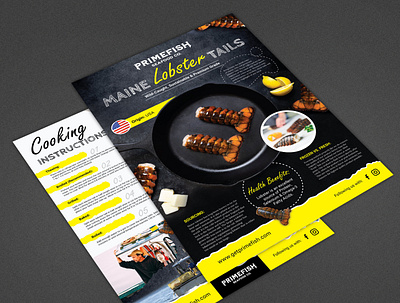 Prime Fish bar branding design flat graphic design illustration lobster menu card minimal restaurant typography vector