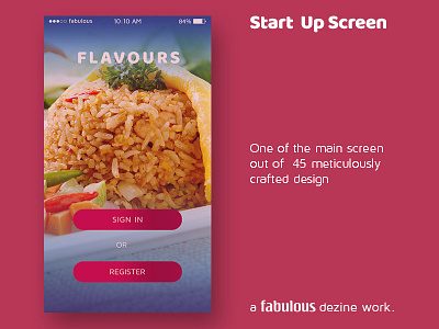 Start Up Screen food. mobile ui app restaurant start up ui design ui kit