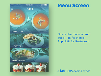 Chef Corner food. menu screen mobile ui app restaurant ui design ui kit