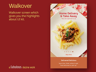 Walkover cafe fast food. delicious home delivery hotel iphone mobile ui app restaurant take away ui design ui kit walkover screen