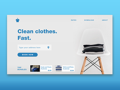 Laundrify Concept Landing Page adobe download free download landing page laundry simple web xd