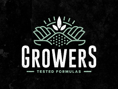 Growers Logo americana brand branding hands icon identity leaf line marijuana organic soil weed