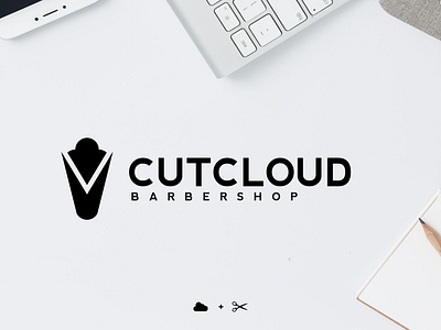 CutCloud Barber Shop Logo Design