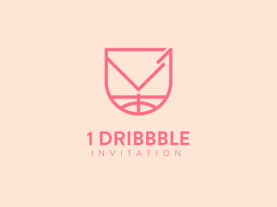 1 Dribbble Invitation dribbble graphicdesign illustration invitation logodesign mail simple