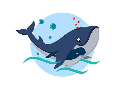 Whale illustration creative design depth design flat design flat 3d illustration sticker ui ux vector web