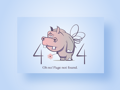 Error 404 404 design error hippopotamus illustration illustrator ui ux vector web webdesign wings