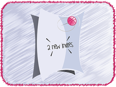 2x Dribbble Invites 2 draft dribbble giveaway illustration invitation invite invites paper pin two