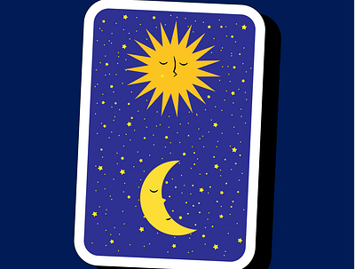 Sun vs Moon adobe illustrator blue design graphic illustration illustration design illustrator illustrator design moon sun vector vector art