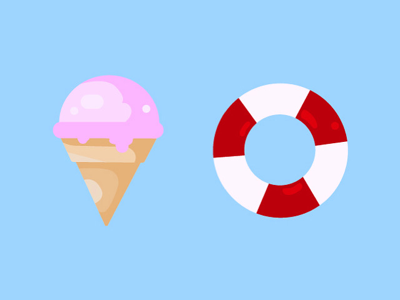 Summer feeling. summer buoy ice-cream