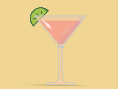 Martini Time ! cocktail graphic illustrator lime martini pink vector