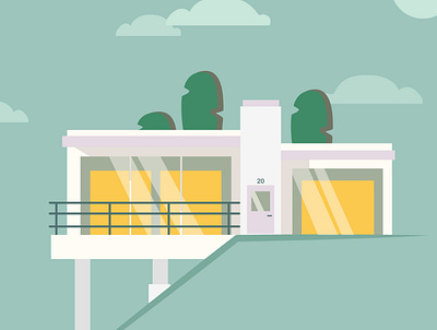 Forest House house illustrator vector