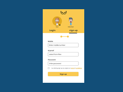 multi-user sign up app design