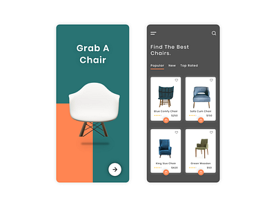 Chair App Design app app design chair chair design chairs design design app furniture app furniture store homepage product products store ui uidesign uiux