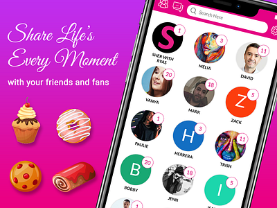 Social Sharing Mobile App android design ios mobile mobile app sharing social social media app social sharing ui design